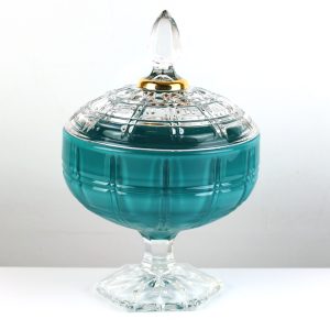 Elsanat Kapaklı Ayaklı Şekerlik Şefaf Kapaklı