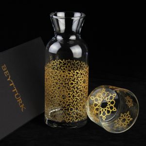 Elsanat Yıldız Desenli Başucu Sürahi Seti 4 KHC 1005 007 DGM 1