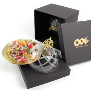 Elsanat Elmas Cam Kapaklı Pirinç Lokumluk