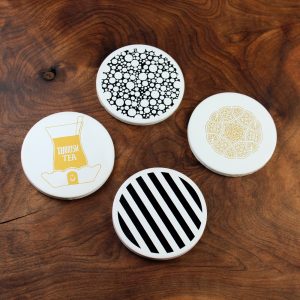 Elsanat Özel Baskılı Seramik Bardak Altlığı