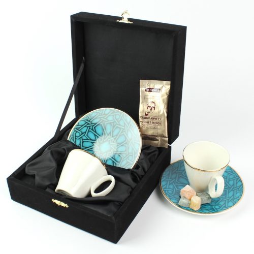 Elsanat Turkuaz Tek Kişilik Fincan Seti