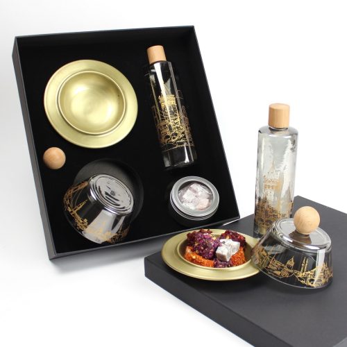 Elsanat Şeker ve Kolonya İkram Seti İstanbul Kazanı Desenli