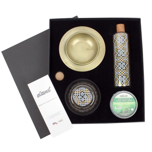 Elsanat Hasır Şeker ve Kolonya İkram Seti