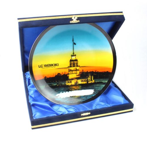 Elsanat Kız Kulesi Baskılı Plaket Tabak Porselen