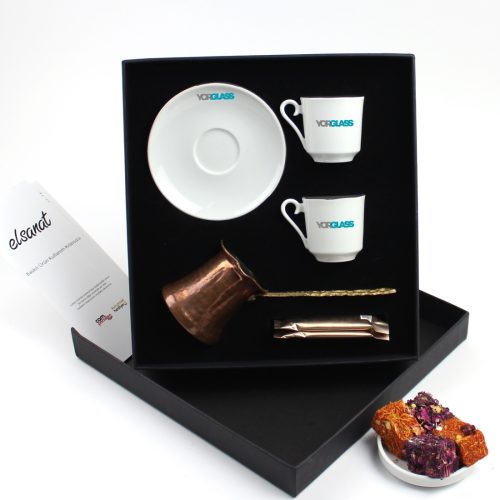 Elsanat Logo Baskılı Cezveli Kahve İkram Seti